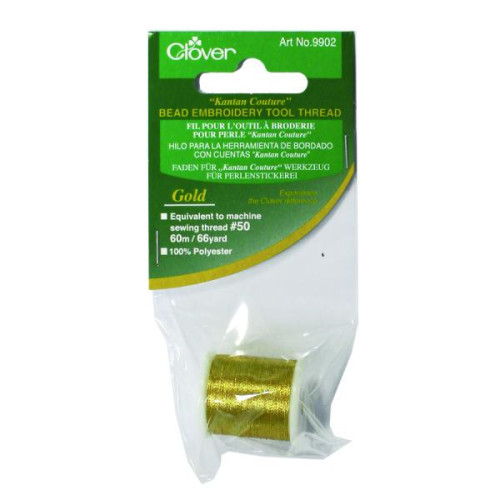 Clover Kantan Courture Bead Embroidery Thread, Gold